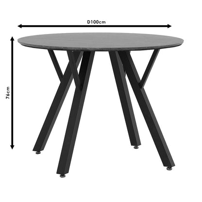 Dining table Annie pakoworld MDF in sonoma-black color D100x75cm