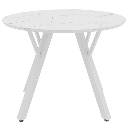 Dining table Annie pakoworld MDF in white marble D100x75cm