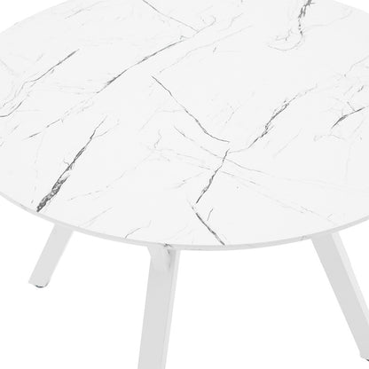 Dining table Annie pakoworld MDF in white marble D100x75cm