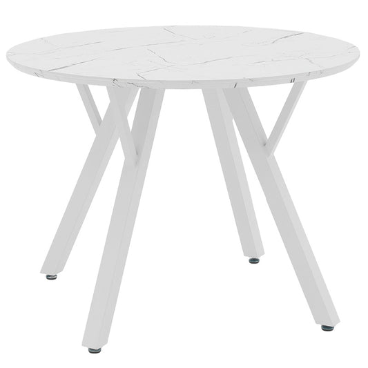 Dining table Annie pakoworld MDF in white marble D100x75cm