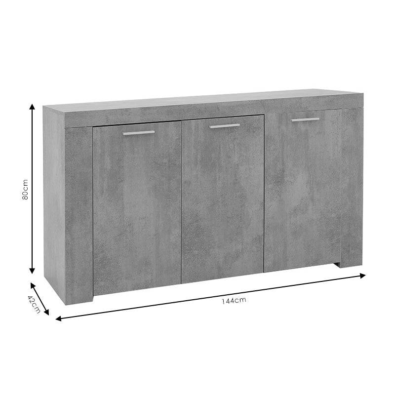 Buffet Joanna pakoworld white 144x42x80cm