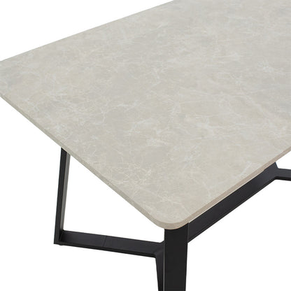 Table Gemma pakoworld in grey antique-black color 140x80x75cm