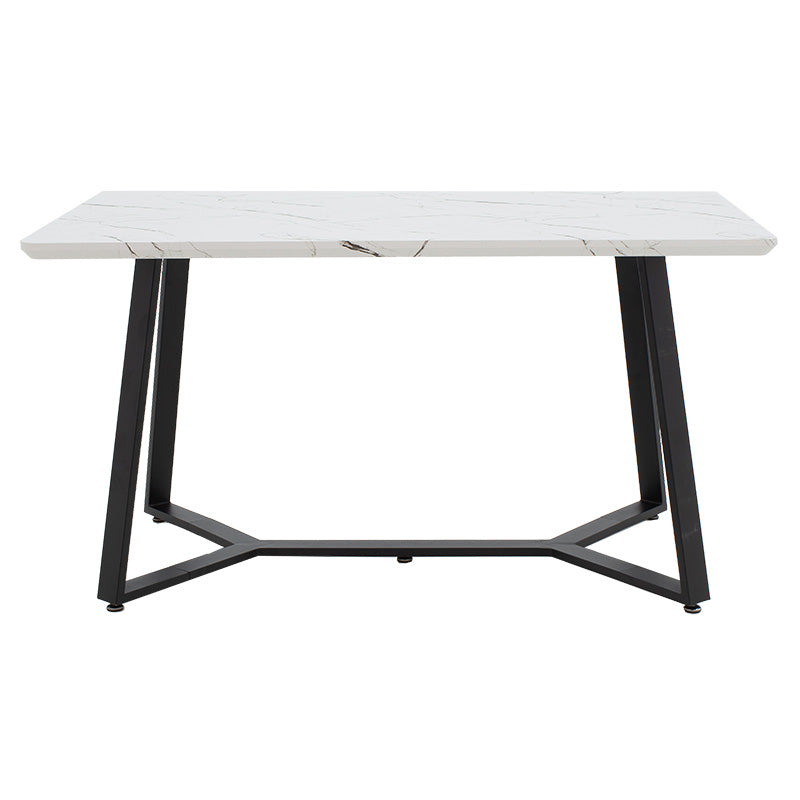 Table Gemma pakoworld in white marble-black color 140x80x75cm