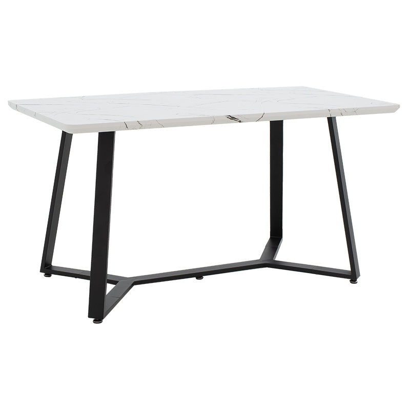 Table Gemma pakoworld in white marble-black color 140x80x75cm