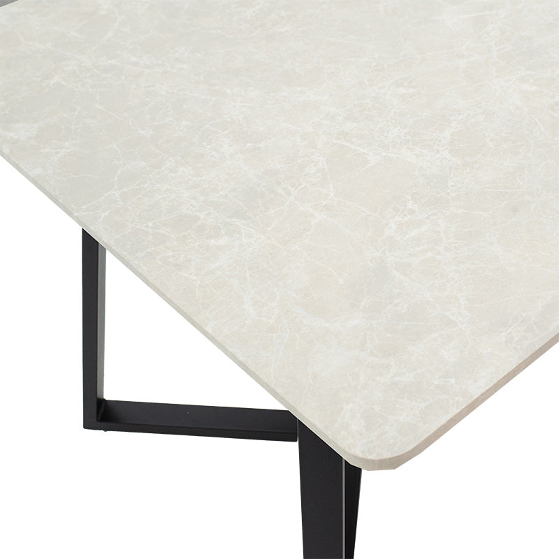 Table Gemma pakoworld in dark grey marble-black color 160x90x75cm