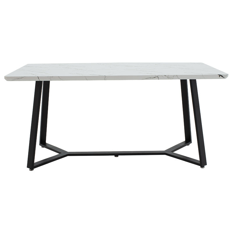 Table Gemma pakoworld in white marble-black color 160x90x75cm