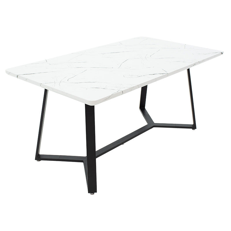 Table Gemma pakoworld in white marble-black color 160x90x75cm