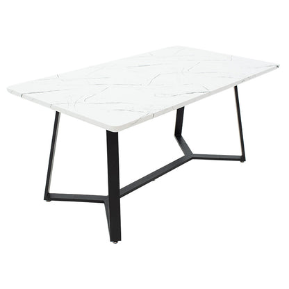 Table Gemma pakoworld in white marble-black color 160x90x75cm