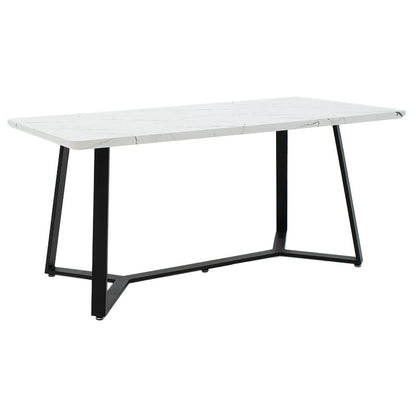 Table Gemma pakoworld in white marble-black color 160x90x75cm