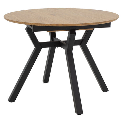 Extendable Table Frances pakoworld MDF in sonoma-black color 100-140x100x75cm