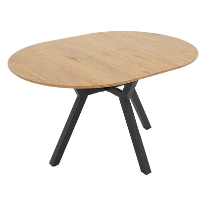 Extendable Table Frances pakoworld MDF in sonoma-black color 100-140x100x75cm