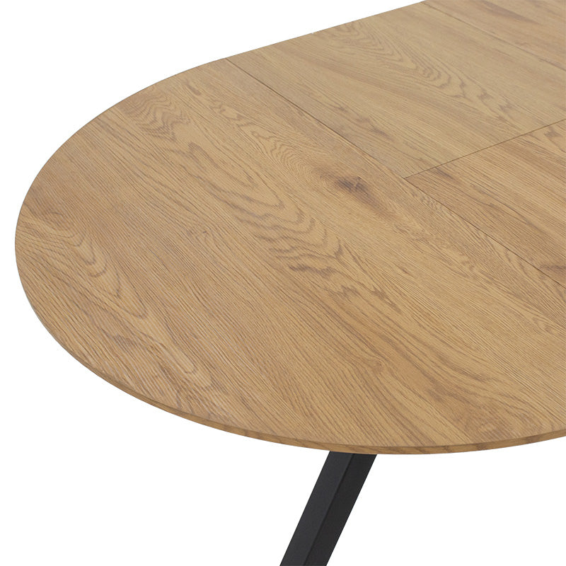 Extendable Table Frances pakoworld MDF in sonoma-black color 100-140x100x75cm