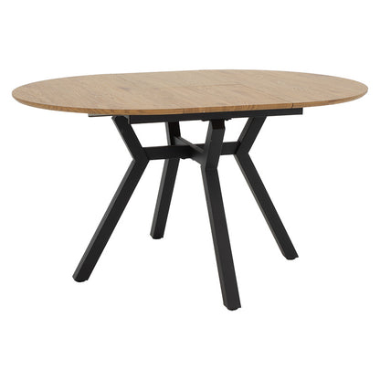 Extendable Table Frances pakoworld MDF in sonoma-black color 100-140x100x75cm