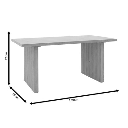 Table Sunniva pakoworld MDF in sonoma color 160x90x75cm