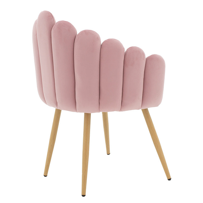 Armchair Briella pakoworld metal natural legs-velvet in pink color