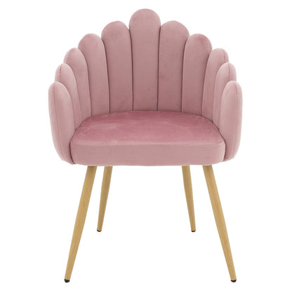 Armchair Briella pakoworld metal natural legs-velvet in pink color