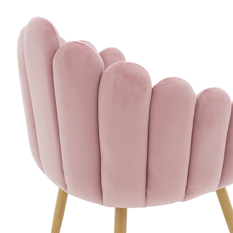 Armchair Briella pakoworld metal natural legs-velvet in pink color