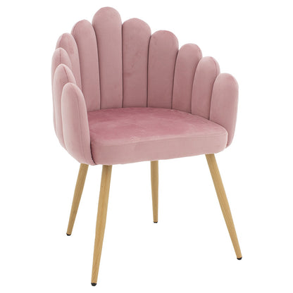 Armchair Briella pakoworld metal natural legs-velvet in pink color