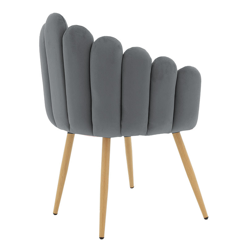 Armchair Briella pakoworld metal natural legs-velvet in grey color