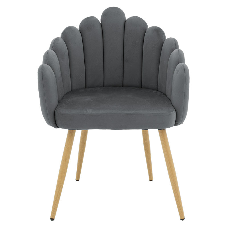 Armchair Briella pakoworld metal natural legs-velvet in grey color