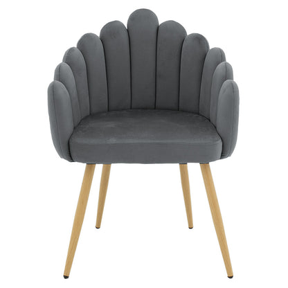 Armchair Briella pakoworld metal natural legs-velvet in grey color