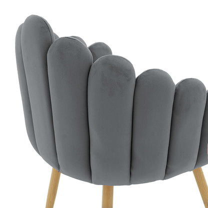 Armchair Briella pakoworld metal natural legs-velvet in grey color