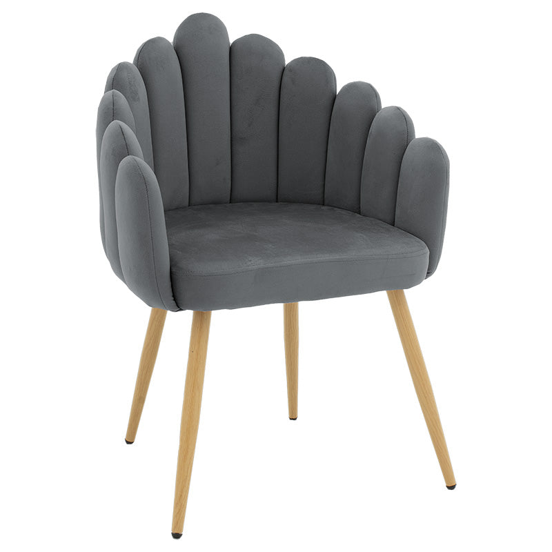 Armchair Briella pakoworld metal natural legs-velvet in grey color