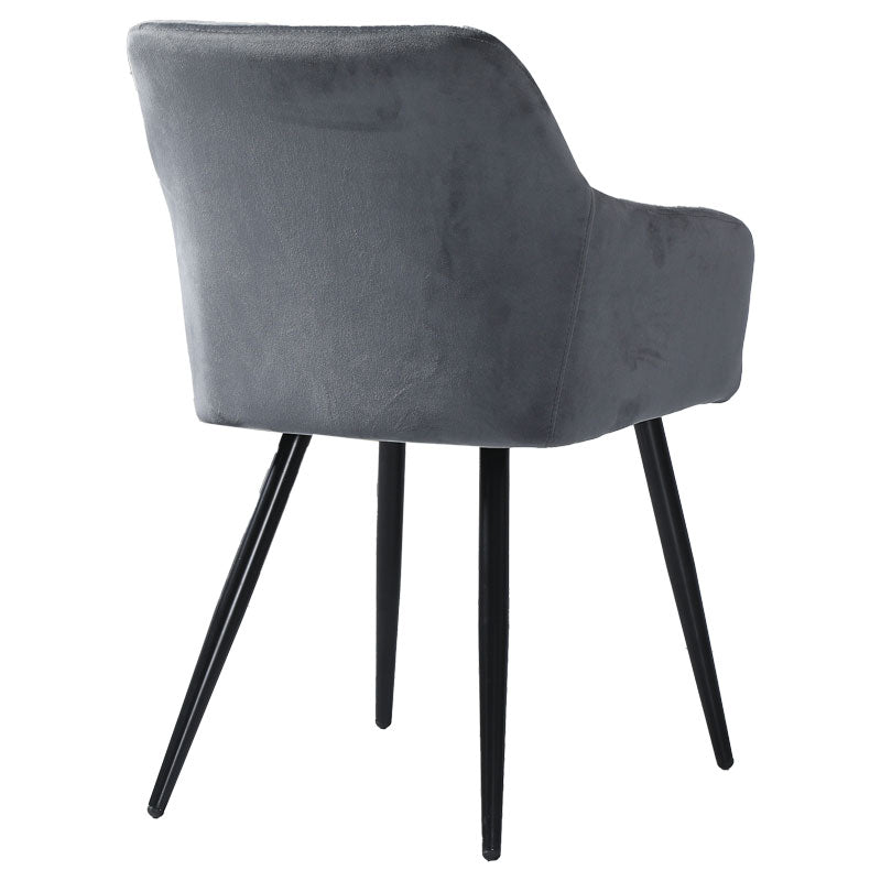 Armchair Jacu pakoworld grey fabric-metal black legs 62x54x83cm