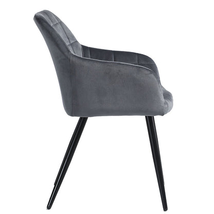 Armchair Jacu pakoworld grey fabric-metal black legs 62x54x83cm