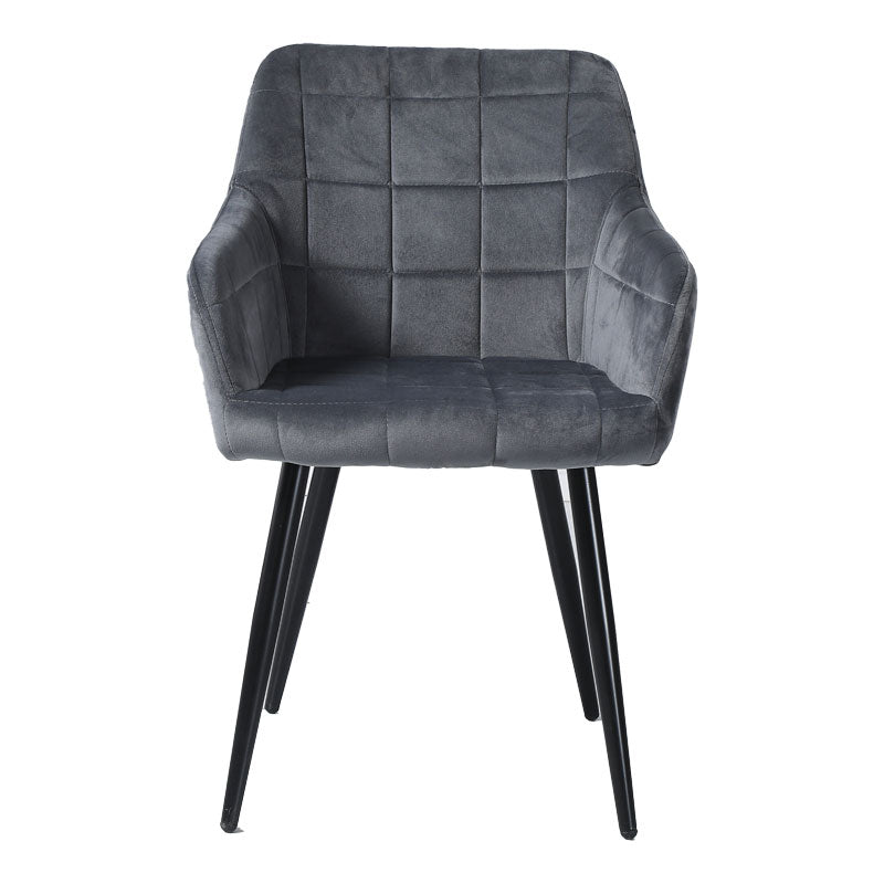 Armchair Jacu pakoworld grey fabric-metal black legs 62x54x83cm