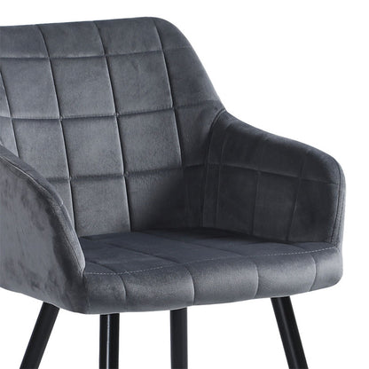 Armchair Jacu pakoworld grey fabric-metal black legs 62x54x83cm