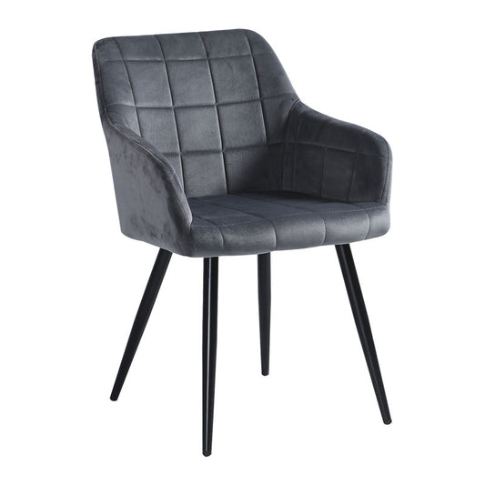 Armchair Jacu pakoworld grey fabric-metal black legs 62x54x83cm