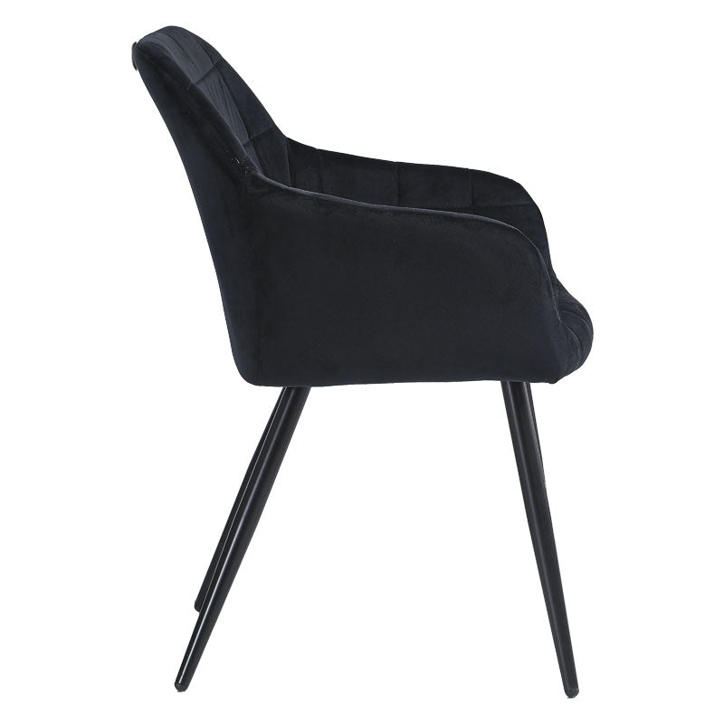 Armchair Jacu pakoworld black fabric-metal black legs 62x54x83cm