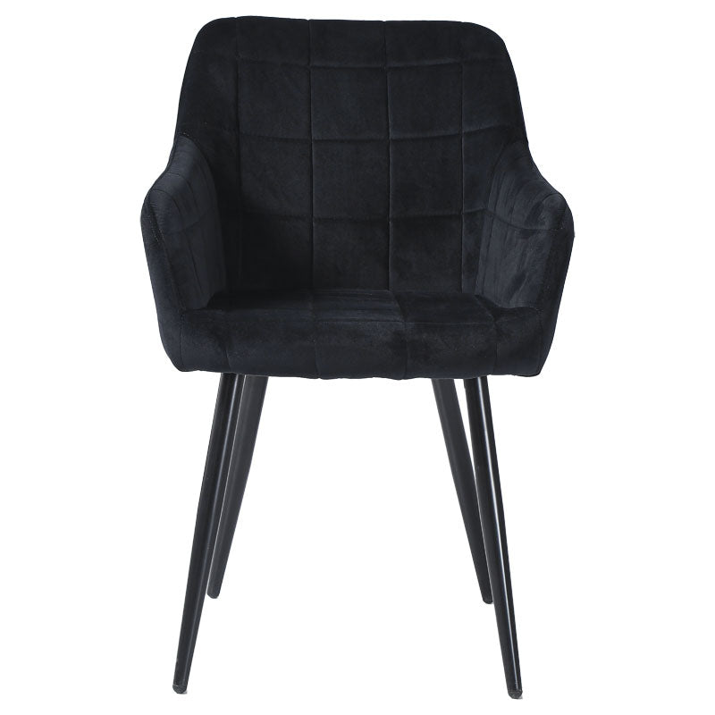 Armchair Jacu pakoworld black fabric-metal black legs 62x54x83cm