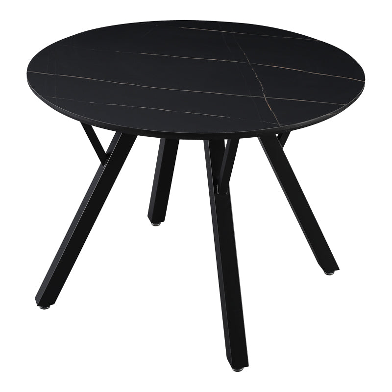 Annie pakoworld black marble mdf table and black metal leg Φ100x76cm