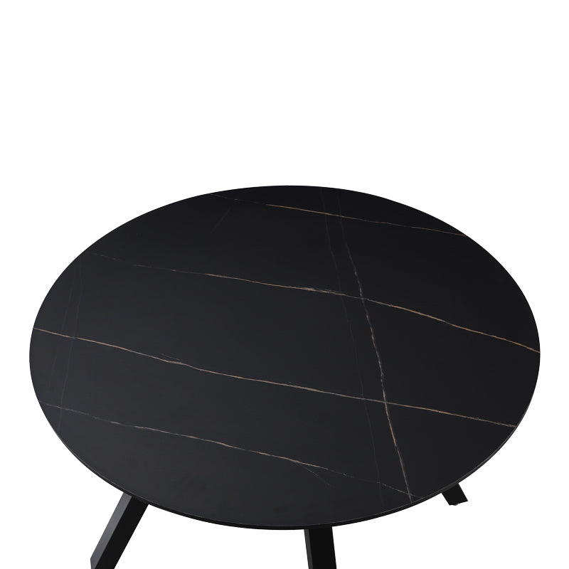 Annie pakoworld black marble mdf table and black metal leg Φ100x76cm