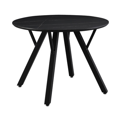 Annie pakoworld black marble mdf table and black metal leg Φ100x76cm