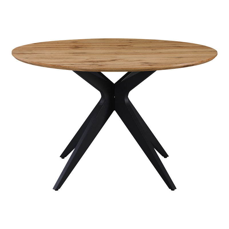 Toda mdf table in sonoma shade with black metal legs Φ120x75cm