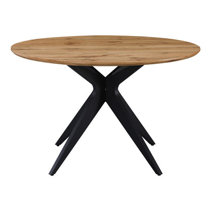 Toda mdf table in sonoma shade with black metal legs Φ120x75cm
