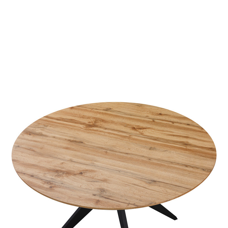 Toda mdf table in sonoma shade with black metal legs Φ120x75cm