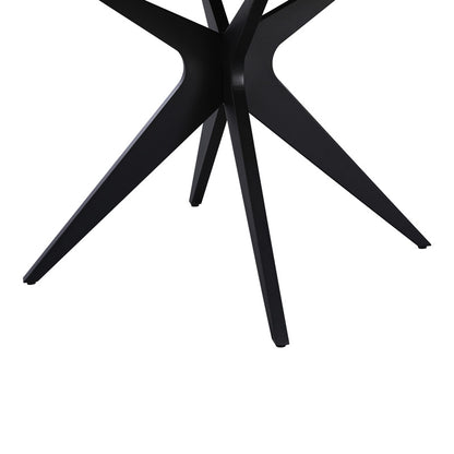 Toda mdf table in sonoma shade with black metal legs Φ120x75cm