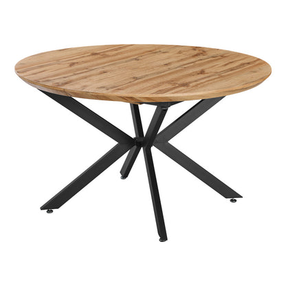 Edina mdf extendable table in sonoma color with black metal legs 130-170x130x75cm