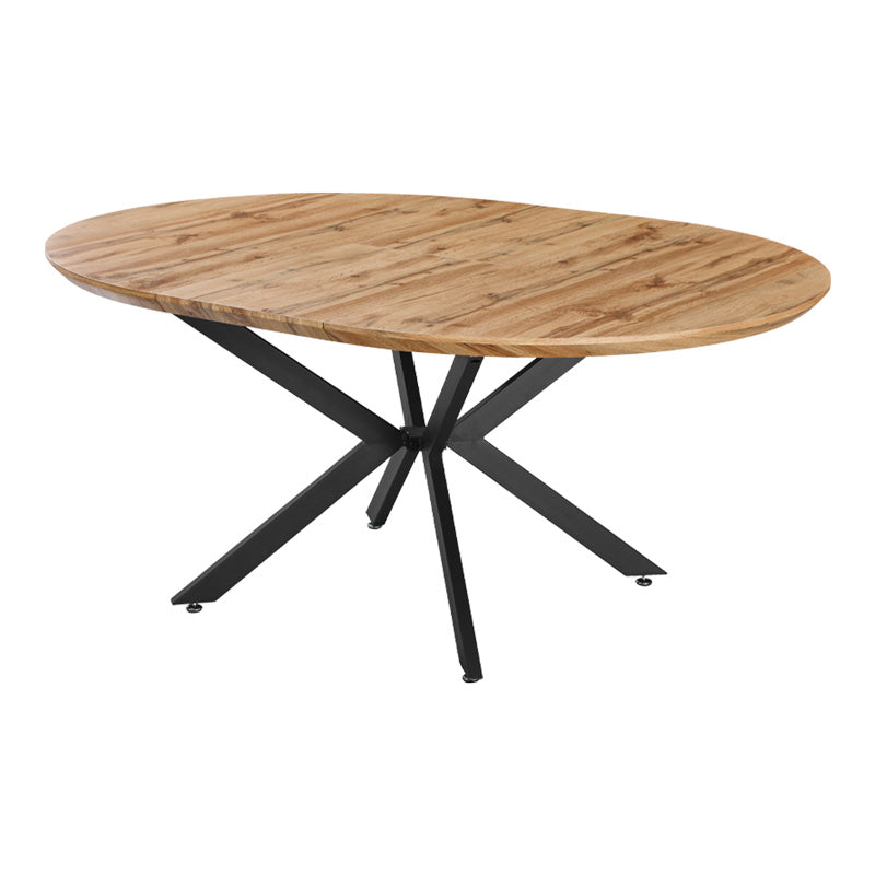Edina mdf extendable table in sonoma color with black metal legs 130-170x130x75cm