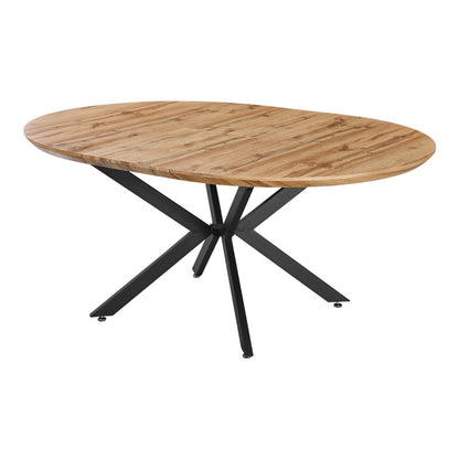 Edina mdf extendable table in sonoma color with black metal legs 130-170x130x75cm