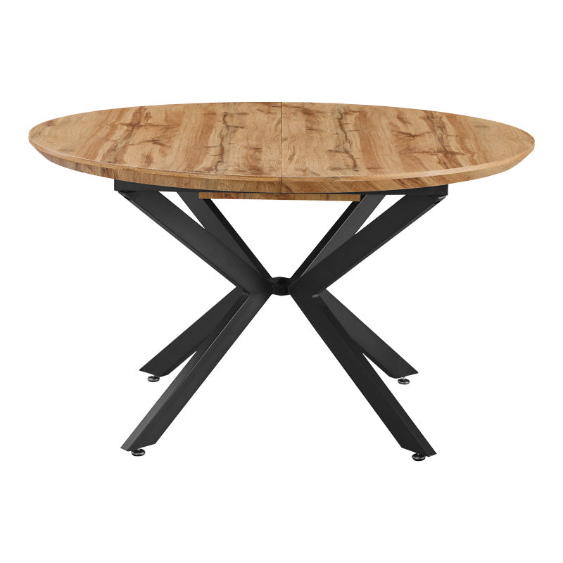 Edina mdf extendable table in sonoma color with black metal legs 130-170x130x75cm