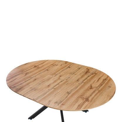 Edina mdf extendable table in sonoma color with black metal legs 130-170x130x75cm
