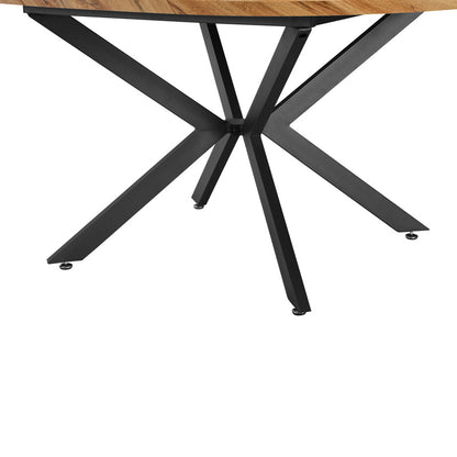 Edina mdf extendable table in sonoma color with black metal legs 130-170x130x75cm