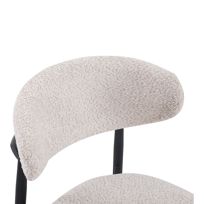 Folegio chair, cream-colored with black legs 50x57x79.5cm