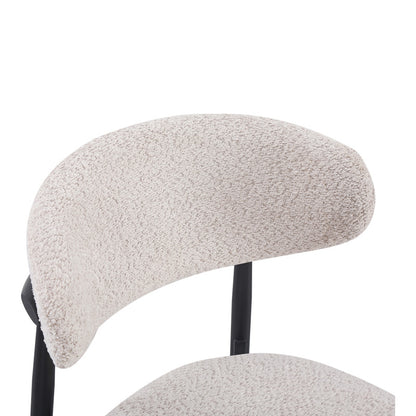 Folegio chair, cream-colored with black legs 50x57x79.5cm