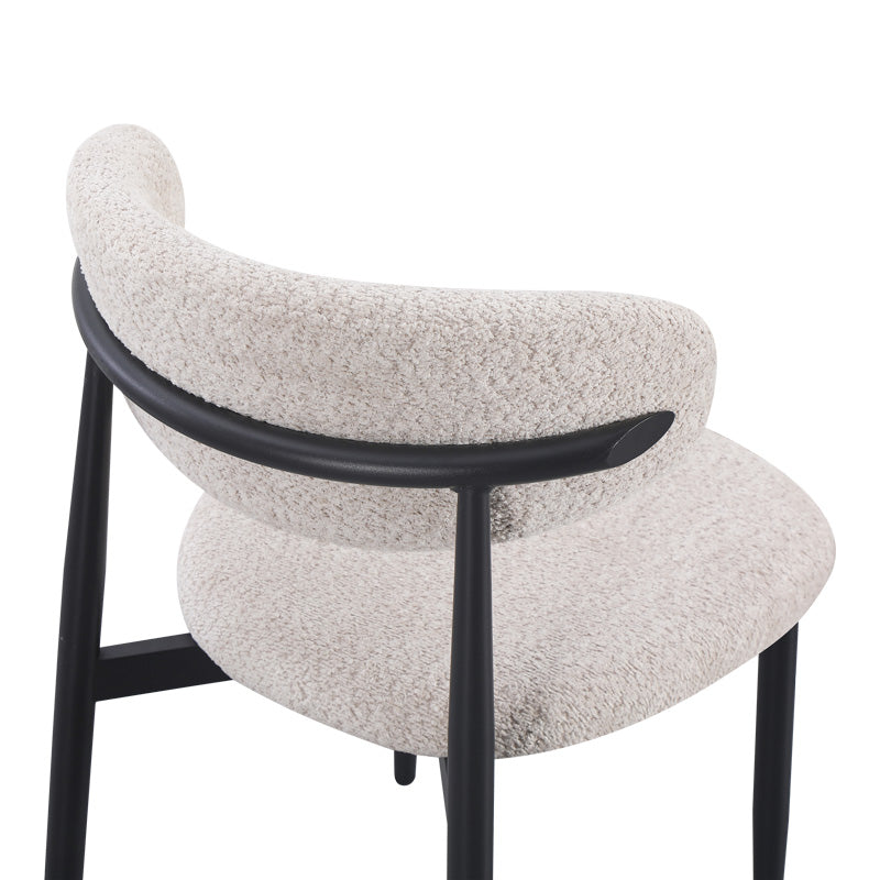 Folegio chair, cream-colored with black legs 50x57x79.5cm